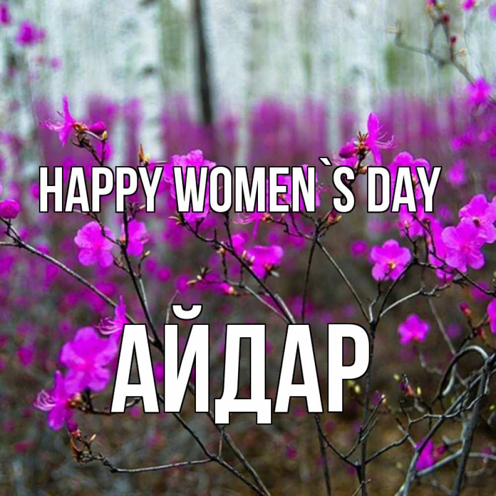 Greetings card с именем, Айдар happy women`s day дикие цветы Greetings with text for free download 